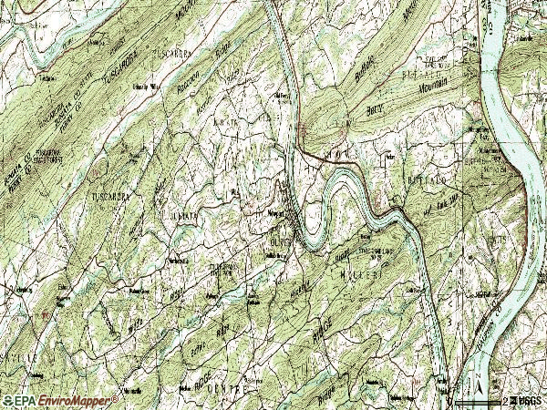 Zip code 17074 topographic map