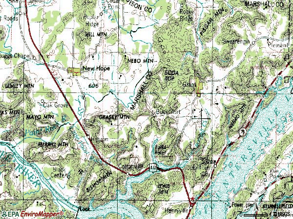 Zip code 35747 topographic map