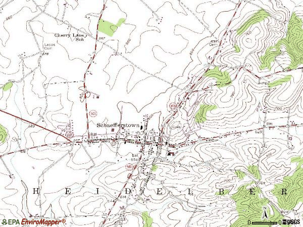 Zip code 17088 topographic map