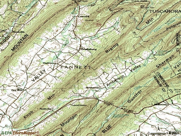 Zip code 17220 topographic map