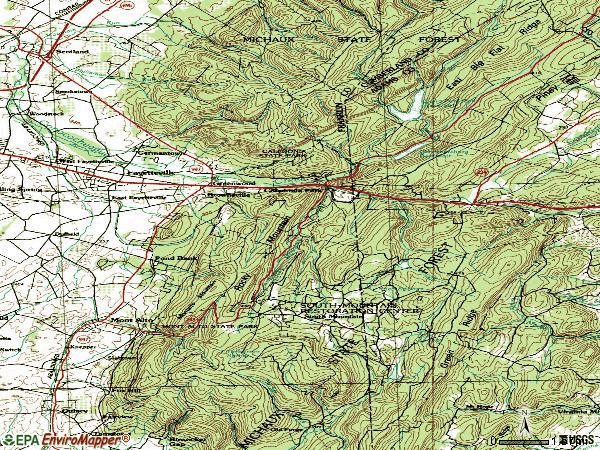 Zip code 17222 topographic map