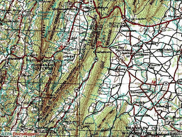 Zip code 17236 topographic map