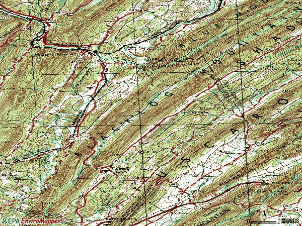 Zip code 17243 topographic map