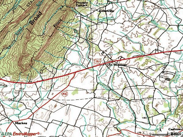Zip code 17252 topographic map