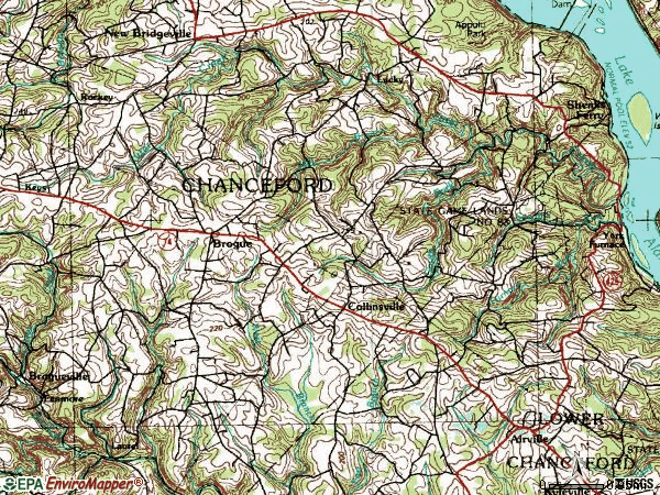 Zip code 17309 topographic map