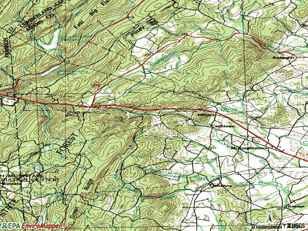 Zip code 17353 topographic map