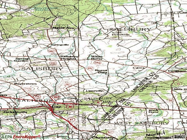 Zip code 17527 topographic map