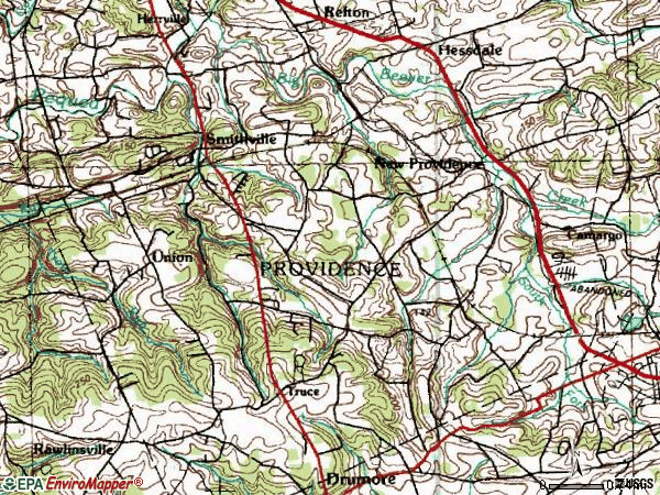 Zip code 17560 topographic map