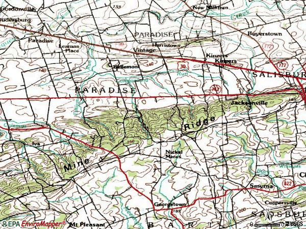 Zip code 17562 topographic map