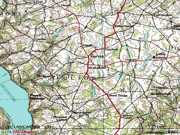 Zip code 17563 topographic map
