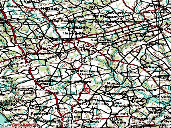 Zip code 17566 topographic map