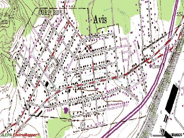 Zip code 17721 topographic map