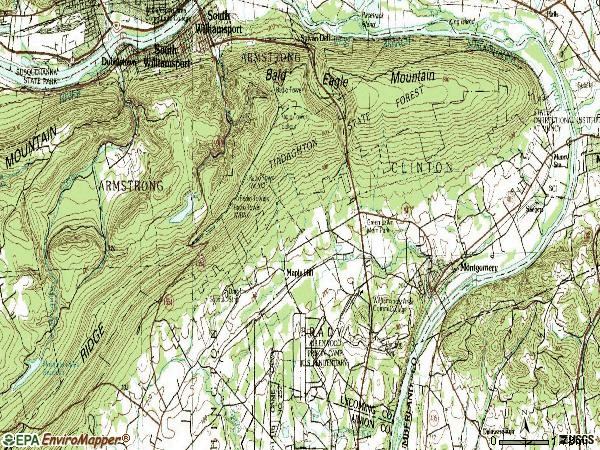 Zip code 17752 topographic map