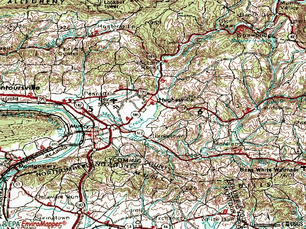Zip code 17756 topographic map