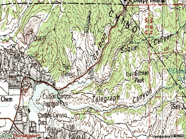 Zip code 92823 topographic map
