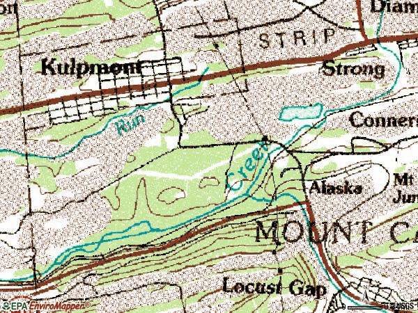 Zip code 17834 topographic map