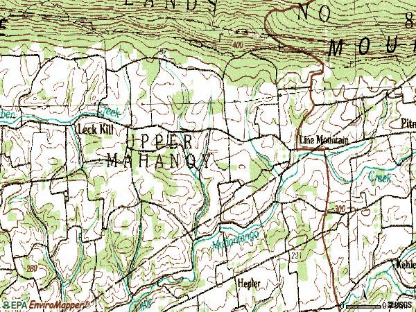 Zip code 17836 topographic map