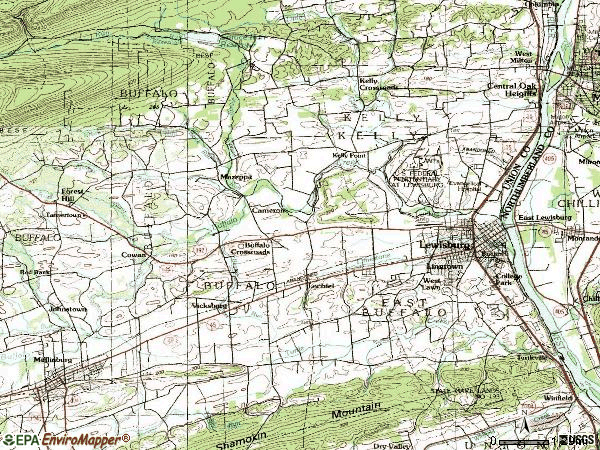 Zip code 17837 topographic map