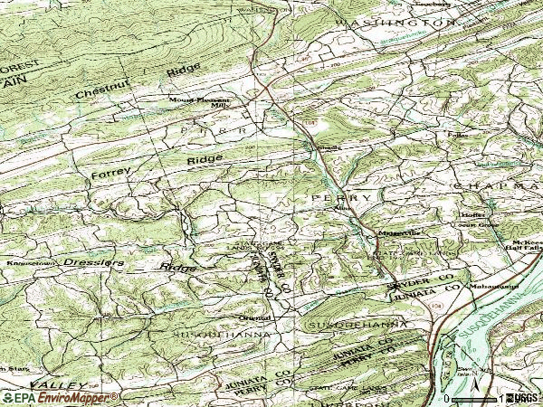 Zip code 17853 topographic map