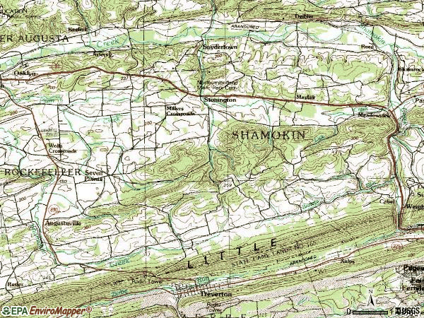 Zip code 17860 topographic map