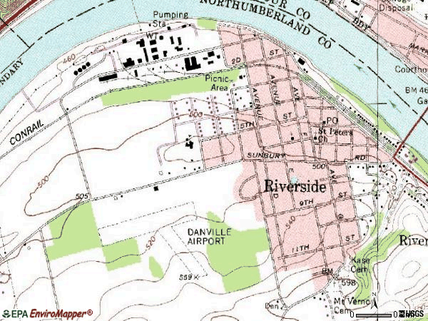 Zip code 17868 topographic map