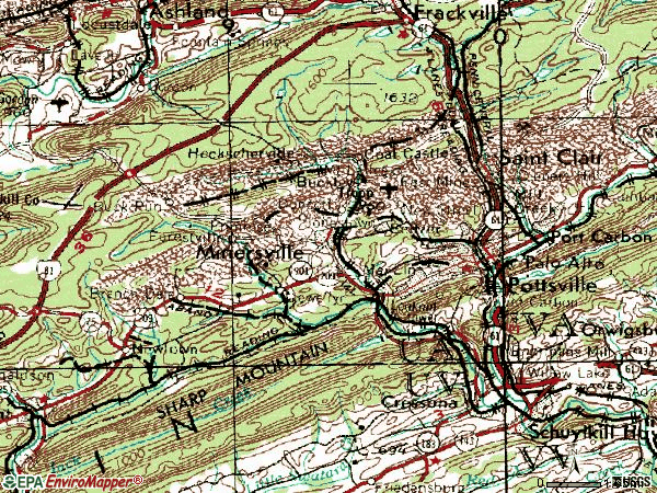 Zip code 17901 topographic map
