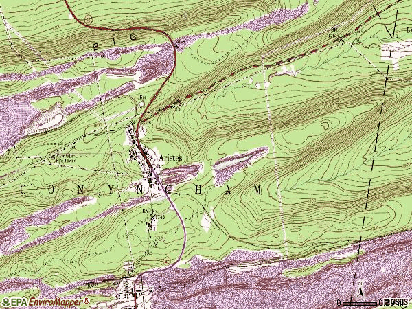 Zip code 17920 topographic map