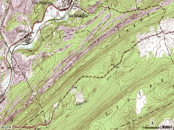 Zip code 17930 topographic map