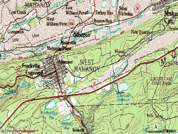Zip code 17931 topographic map