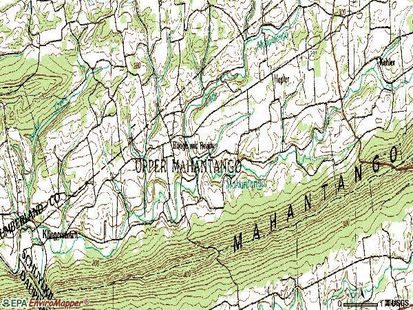 Zip code 17941 topographic map