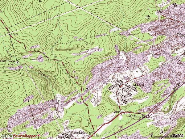 Zip code 17952 topographic map