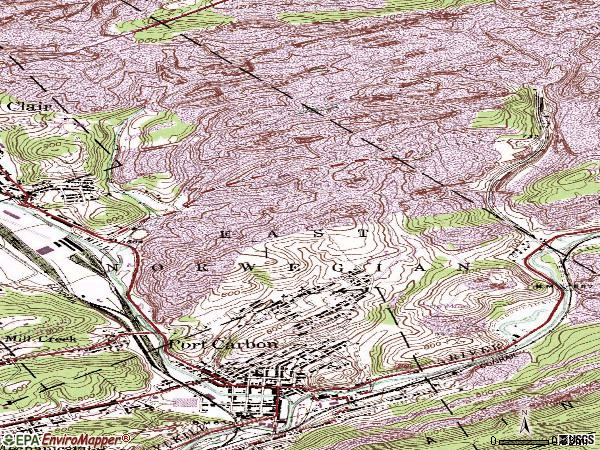 Zip code 17965 topographic map