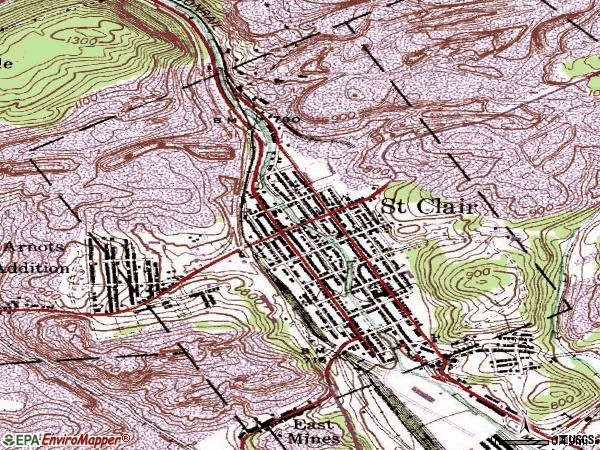 Zip code 17970 topographic map