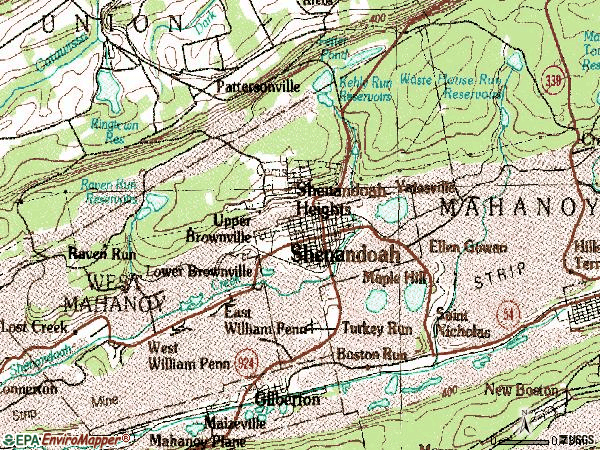 Zip code 17976 topographic map
