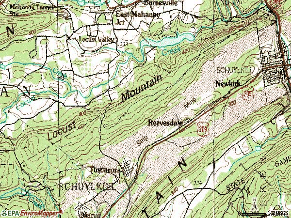 Zip code 17982 topographic map