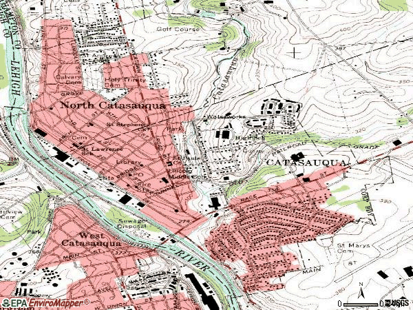 Zip code 18032 topographic map