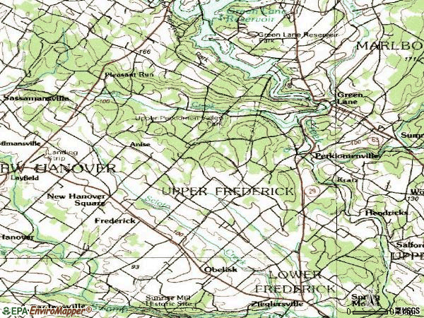 Zip code 18074 topographic map
