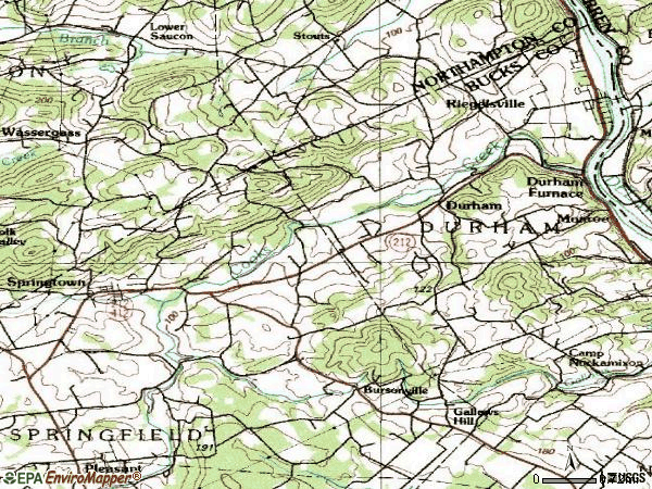 Zip code 18077 topographic map