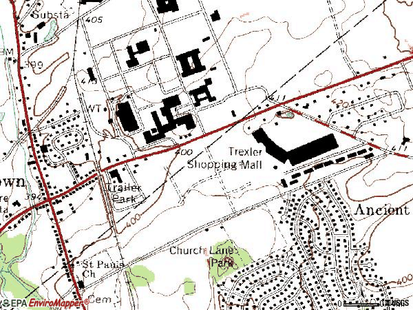 Zip code 18087 topographic map