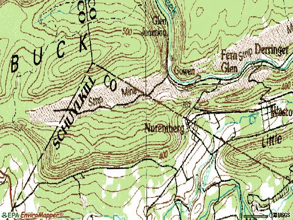 Zip code 18241 topographic map
