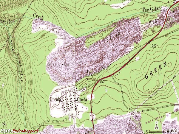 Zip code 18242 topographic map