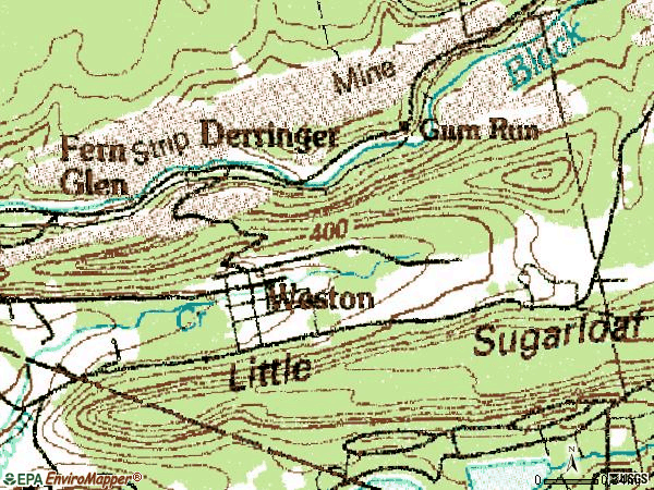 Zip code 18256 topographic map