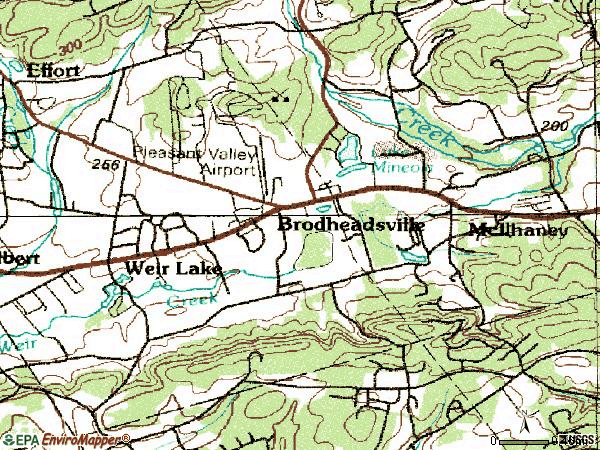 Zip code 18322 topographic map