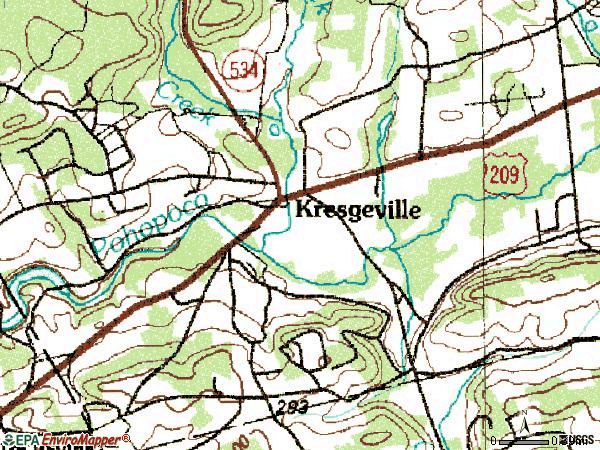 Zip code 18333 topographic map
