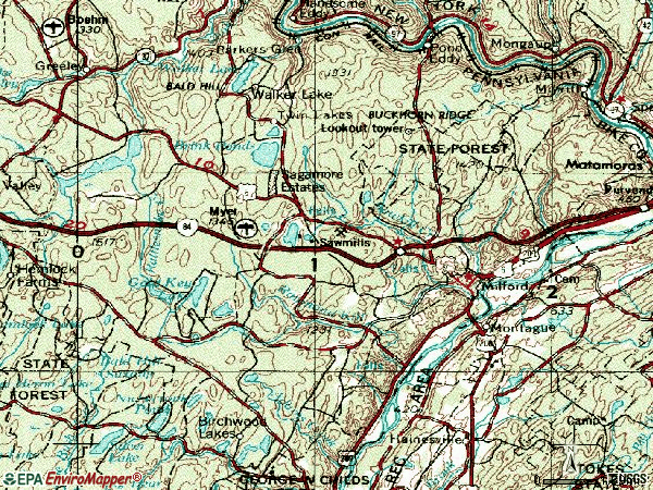 Zip code 18337 topographic map