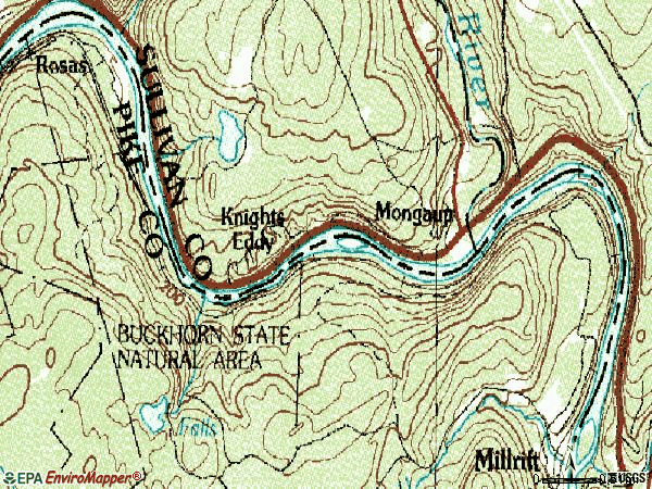 Zip code 18340 topographic map