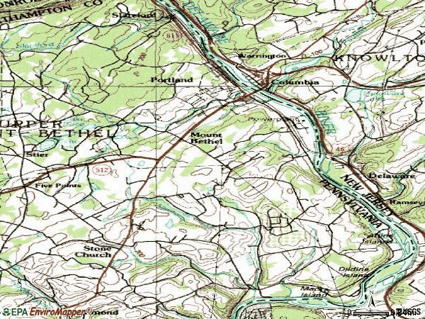 Zip code 18343 topographic map
