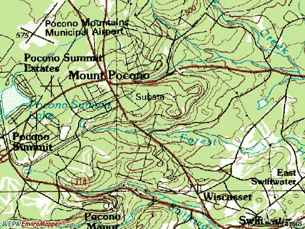 Zip code 18344 topographic map