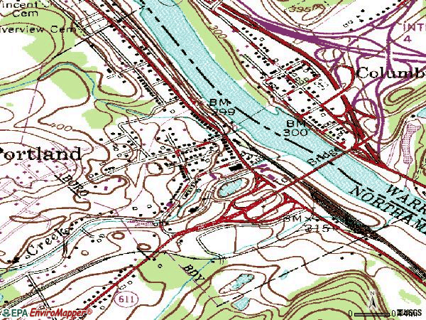 Zip code 18351 topographic map