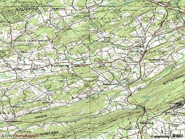 Zip code 18353 topographic map